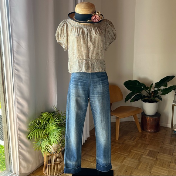 DOEN Pirouette Top/ blouse  in Mustard California Wildflower Floral - Picture 5 of 6